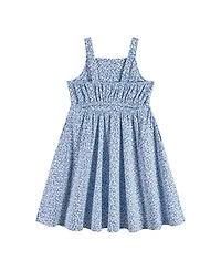 Andy & Evan Girls Andy and Evan Andy and Evan Blue Floral Printed Dress With Back Cutout