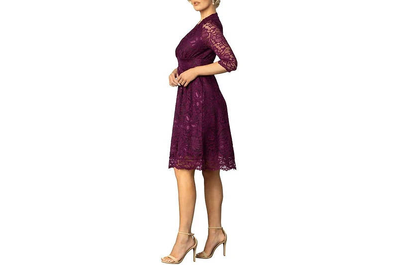 Kiyonna Women's Mademoiselle Lace Cocktail Dress with Sleeves