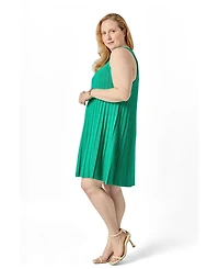 English Factory Plus Pleated A-line Knit Mini Dress