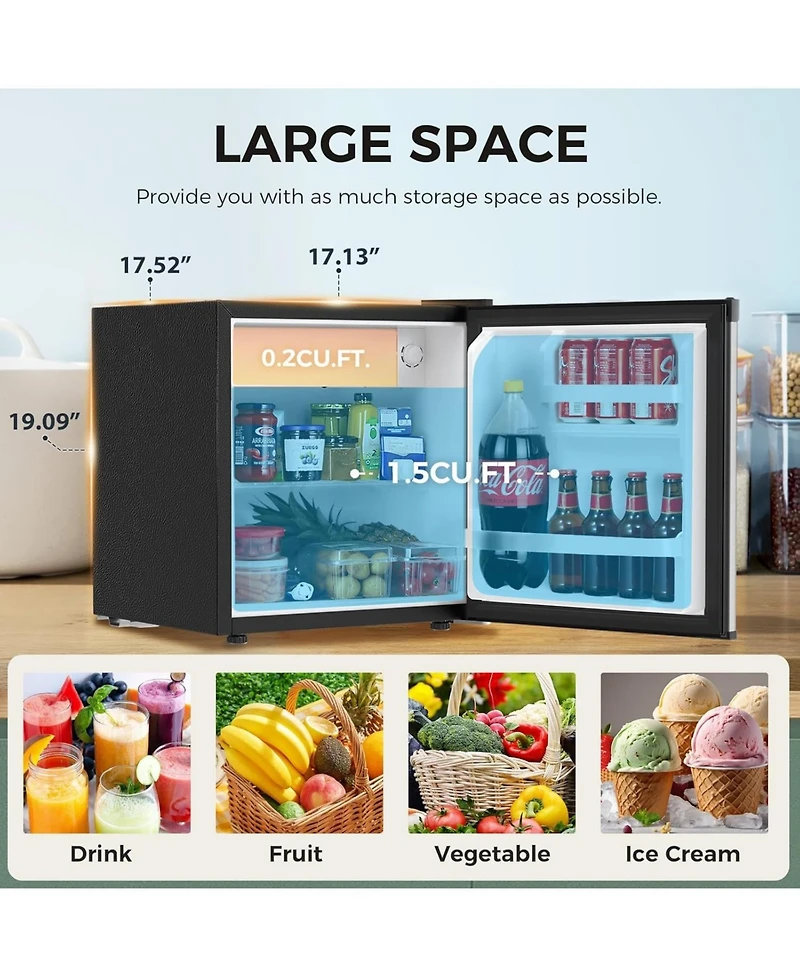 Cowsar 1.7 Cu. Ft Mini Fridge with Freezer for Dorms