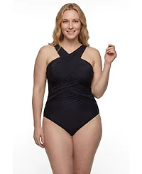 Swimsuits for All Women's High Neck Wrap One Piece Swimsuit
