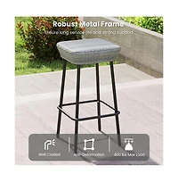 Boyel Living 29.5 Inches Patio Bar Stools Set of 2 with Rattan Seat and Footrest