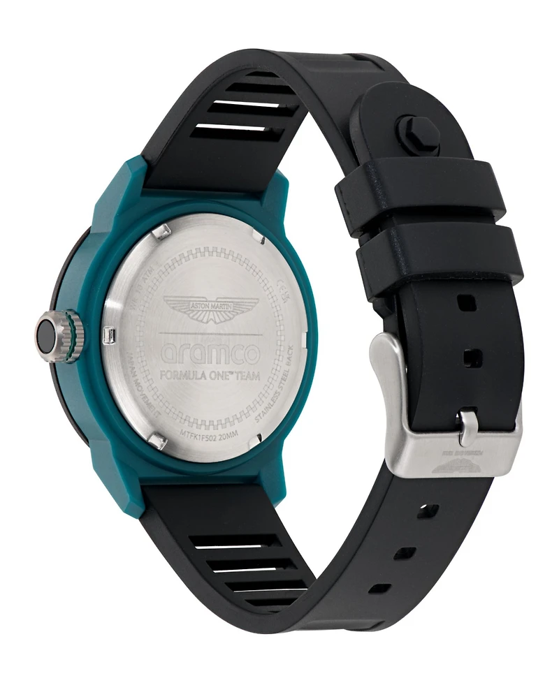 Aston Martin F1 Men's Pdk 3 Hand Quartz Black Silicone Watch 40mm