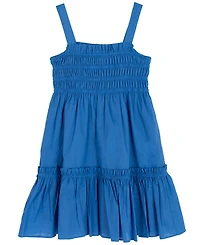 Rare Editions Girls' 7-16 Woven Smocked Bodice 2-Tier Skirt Dress