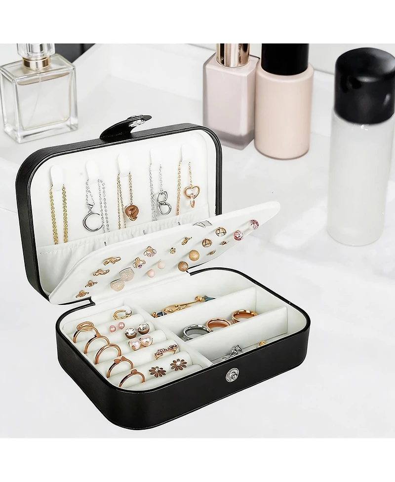 Yigii Pu Leather Mini Jewelry Box for Women