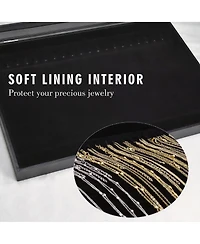 Yigii 20 Hook Velvet Necklace Organizer with Transparent Lid for Display