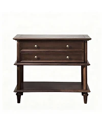 Yigii Drawer & Open Shelf Farmhouse Nightstand