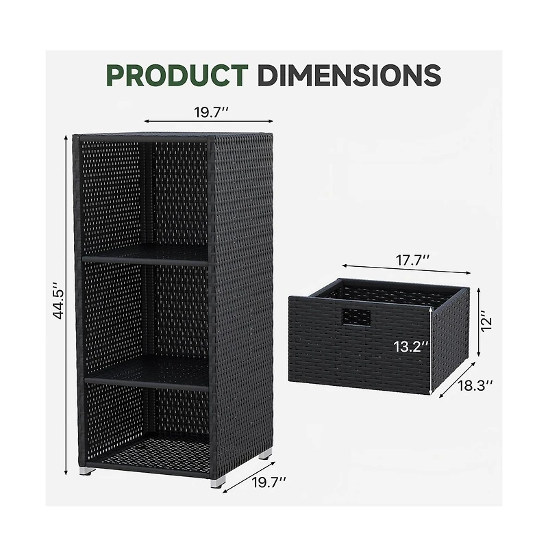 Aoxun Woven Dresser with Drawers, Modern Metal Frame for Living Room or Entryway