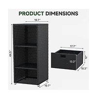 Aoxun Woven Dresser with Drawers, Modern Metal Frame for Living Room or Entryway
