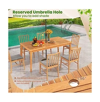 Boyel Living 6-Person Outdoor Acacia Wood Rectangular Bistro Dining Table