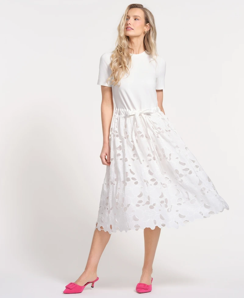 Isaac Mizrahi Women's Drawstring Waist Midi Dress