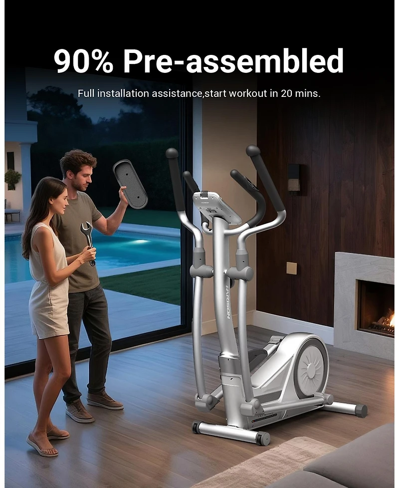 Harison Elliptical Machine for Home, 350 Lbs Capacity, 16-Level Magnetic Resistan