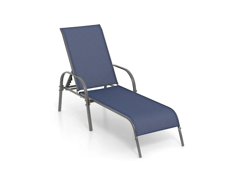 Boyel Living Adjustable Patio Chaise Folding Lounge Chair with Backrest
