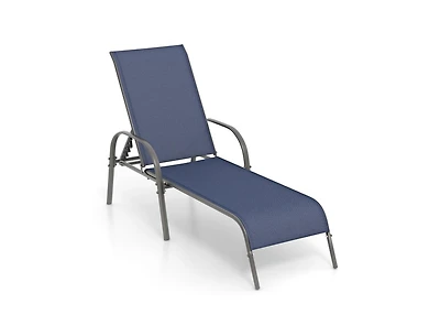 Boyel Living Adjustable Patio Chaise Folding Lounge Chair with Backrest
