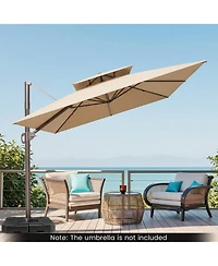 Costway 274 Lbs Cantilever Patio Umbrella Base with Handles, Weighted Base for Outdoor