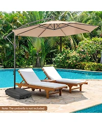 Clihome Cantilever Patio Umbrella Base Stand with Wheels Fillable offset Umbrella Stand