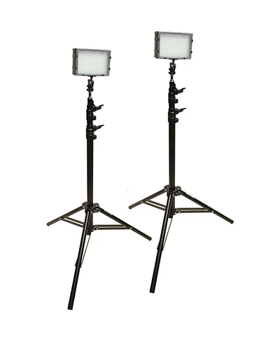 Bescor Field Pro Fp-180K Bi-Colored Dual Led Studio Lighting Kit, Includes 2x Fp-180 Bi-Color Led Light, 2x Ls-180 Light Stand, 2x Ac-12V2 Power