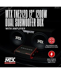 Crunch 2 Channel Car Audio Amplifier and Mtx 12 Inches Dual Loaded Subwoofer Enclosure