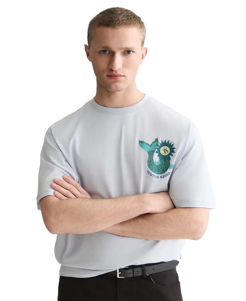 Scotch & Soda Men's Front and Back Artwork Short-Sleeve T-Shirts