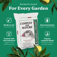 Michigan Peat 5240 Outdoor Lawn Garden Compost and Manure Blend, 40 Pound Bag