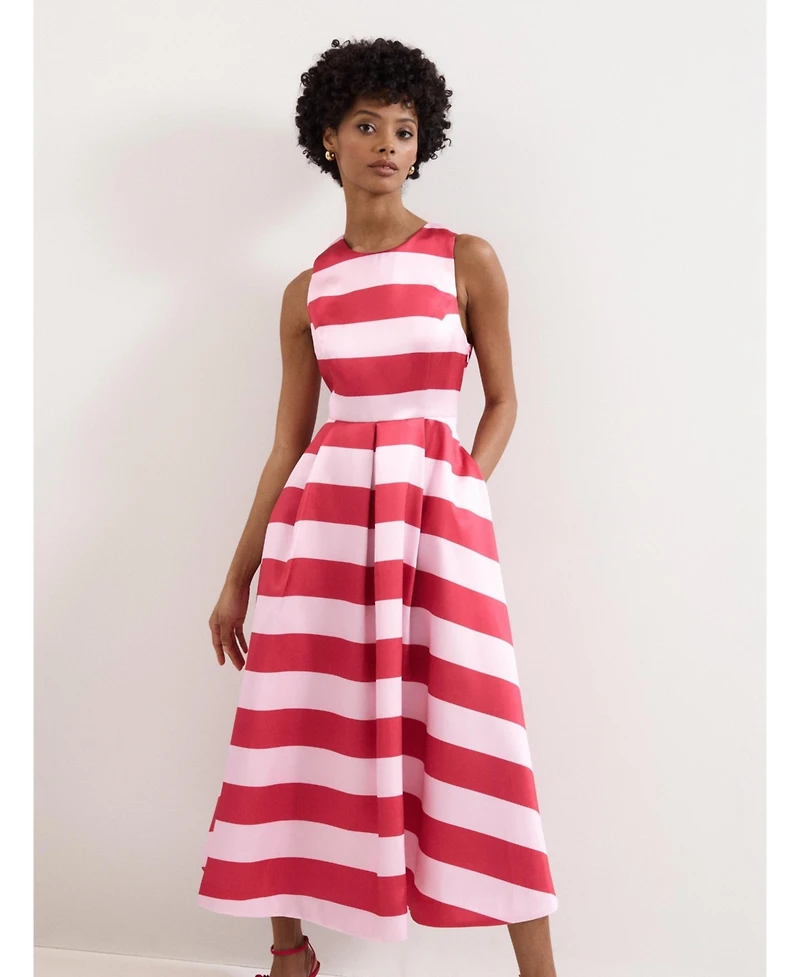 Phase Eight Women's Kiria Stripe Satin Midi Dress
