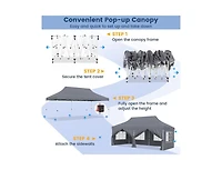 Boyel Living 10 x 20 Feet Pop up Canopy with 6 Sidewalls and Windows and Carrying Bag for Party Wedding Picnic