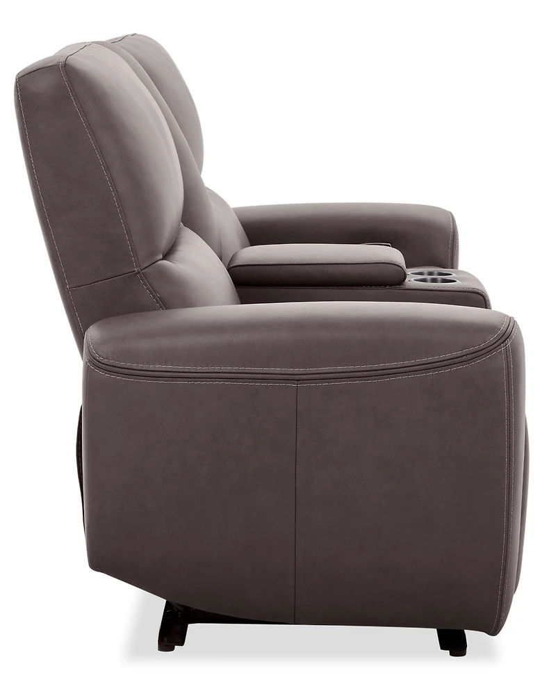 Symond 3-Piece Leather 2 Power Motion Sofa with Console