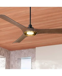 Casa Vieja 56" Ethos Indoor Outdoor Ceiling Fan 3 Blade Led Light Remote control