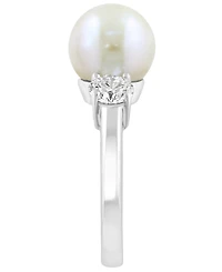 Effy Collection Freshwater cultured Pearl (10mm) & Lab Grown Diamond (1 ct. t.w.) Ring in Sterling Silver