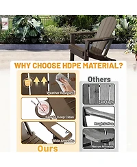 Clihome Folding Outdoor Adirondack Chairs with Cup Holders