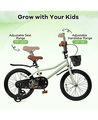 Mecale 18-Inch Kids Bike Adjustable with Training Wheels for 3-8 Years Old
