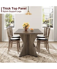 gaomon 71 Inch Rectangular Dining Table for 6, Rustic Farmhouse Tall Kitchen Table with Large Tabletop