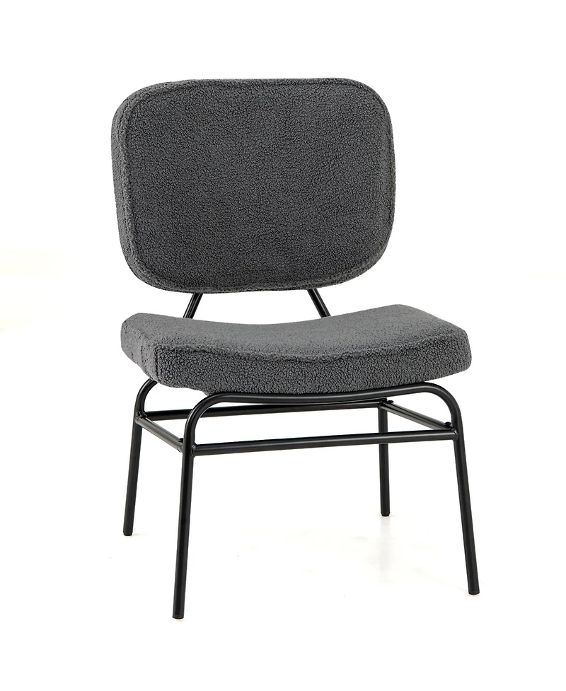 Ecooso Upholstered Accent Chair Sherpa Reading Chair with Sponge Padding