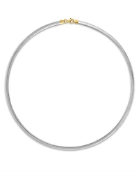 Macy's Double Sided Reversible Omega Necklace in 14k Gold Over Sterling Silver & Sterling Silver