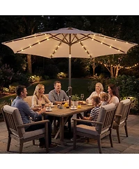 gaomon Outdoor 9FT Table Market Patio Umbrella with 32 Solar Led Lights for Garden, Deck