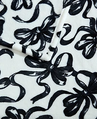 Betsey Johnson Ballet Bows Printed Plush Throw, 70" X 50"