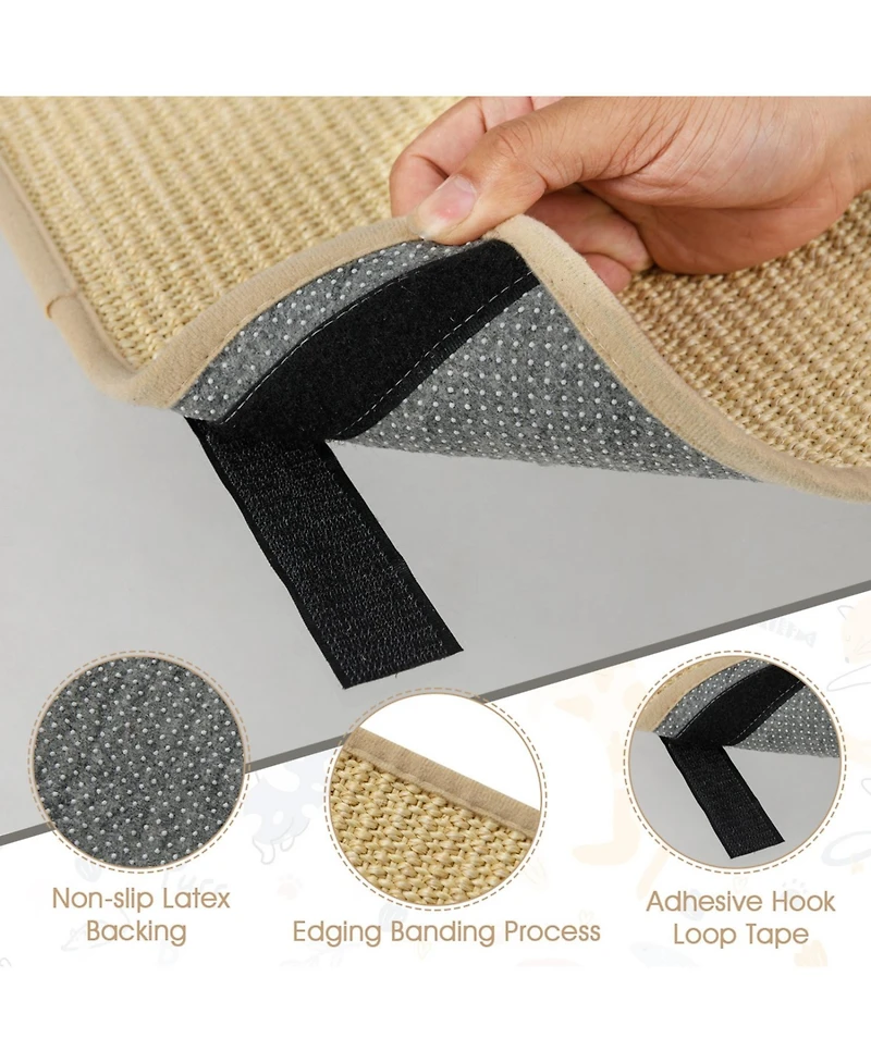 Cozito 16 x 12 in 6 Piece Cat Scratcher Mat Set with Sisal Pads