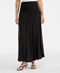 I.n.c. International Concepts Women's Ruched-Waist Maxi Skirt, Macy's Exclusive