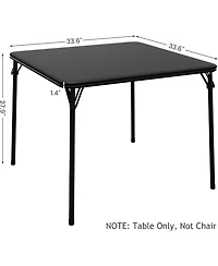 gaomon 33.6" Square Folding Table With Pu Leather Cushion Top, Portable Heavy-Duty Table