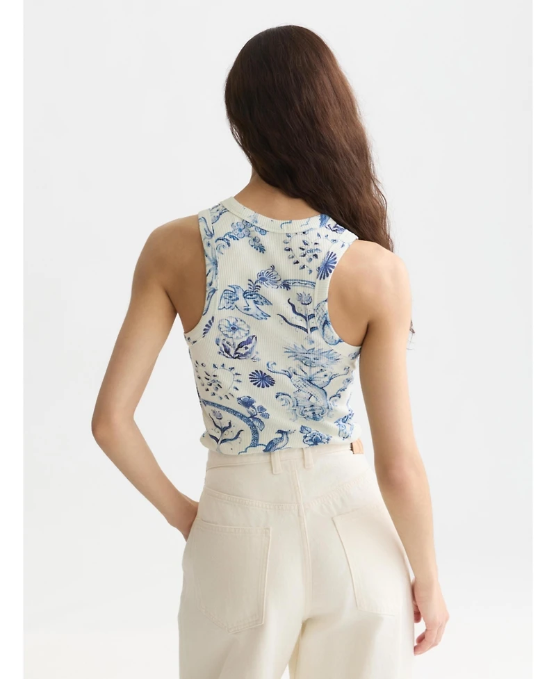 Scotch & Soda Women's Printed Rib Racer Tank Top and Tees