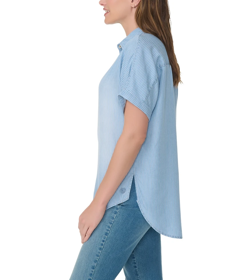Gloria Vanderbilt Women's Daisy Point Collar Short-Sleeve Shirt