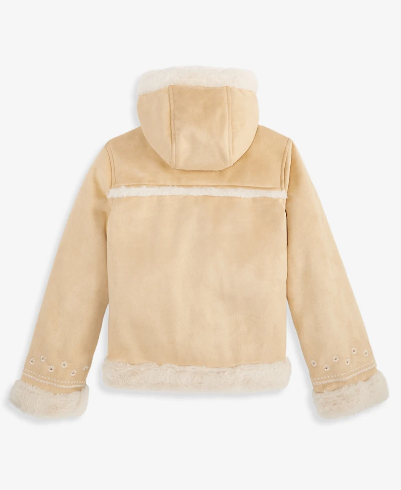 abercrombie kids Girls' 5-16 Afg Embroidered Jacket With Faux-Fur Trim