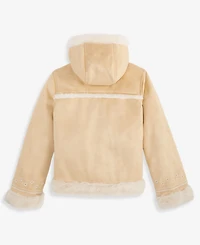 abercrombie kids Girls' 5-16 Afg Embroidered Jacket With Faux-Fur Trim