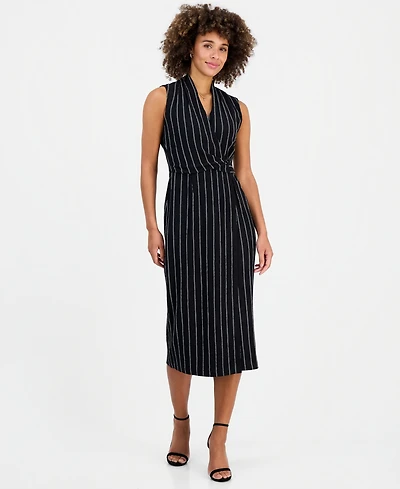 Kasper Women's Wrap-Front Sleeveless Midi Dress