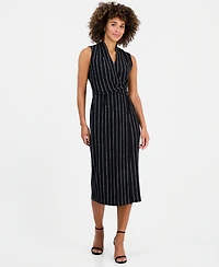 Kasper Women's Wrap-Front Sleeveless Midi Dress
