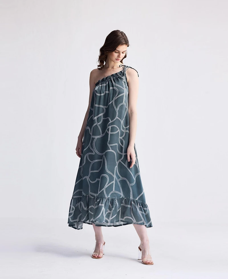 Reistor Women's One Shoulder Midi Dress