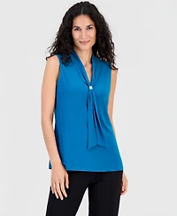 Kasper Women's Tie-Neck Sleeveless Blouse