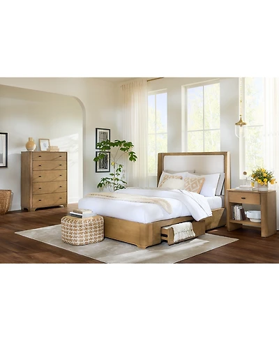 Nordic 3 Pc. Queen Upholstered Storage Set (Bed, Dresser & Open Nightstand)