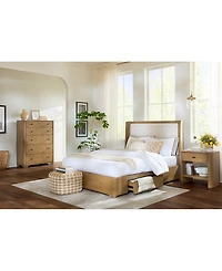 Nordic 3 Pc. Queen Upholstered Storage Set (Bed, Dresser & Open Nightstand)