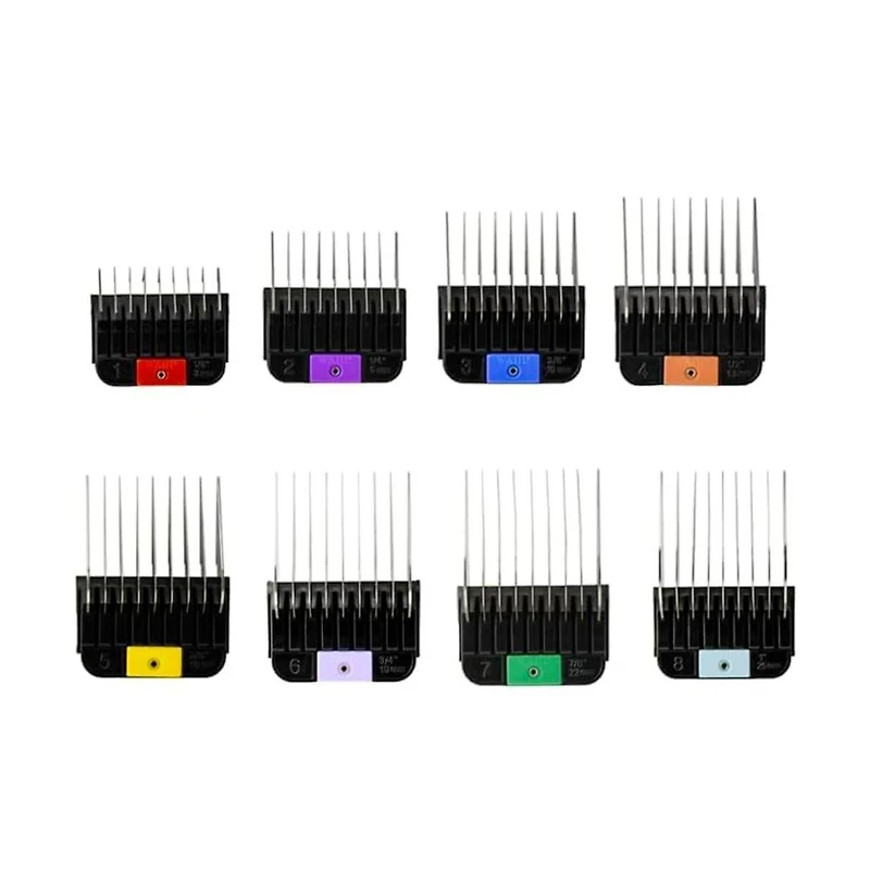 Wahl Professional Animal Stainless Steel Attachment Guide Comb Set for Detachable Blade Pet, Dog, Cat, and Horse Clippers